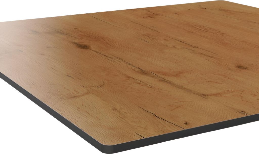 Gastro Stehtisch HPL Compact Premium | 80x80 cm Eiche Sumava | Edelstahlgestell