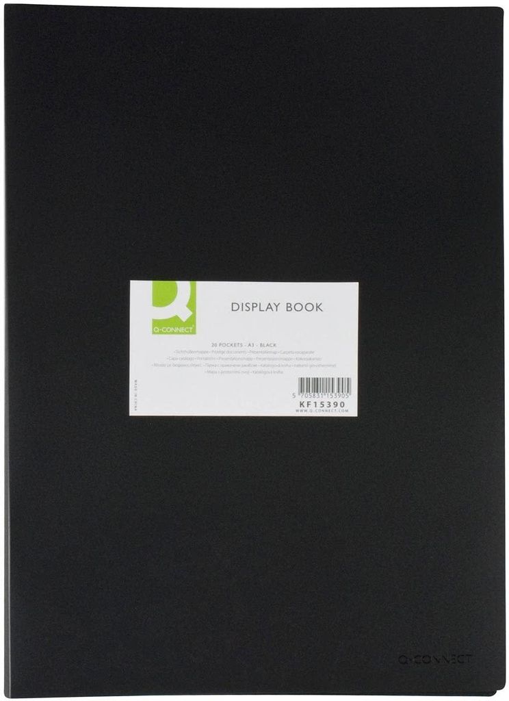 Q-Connect KF15390 Sichtbuch - A3, 20 Hüllen, schwarz Produktbild 
