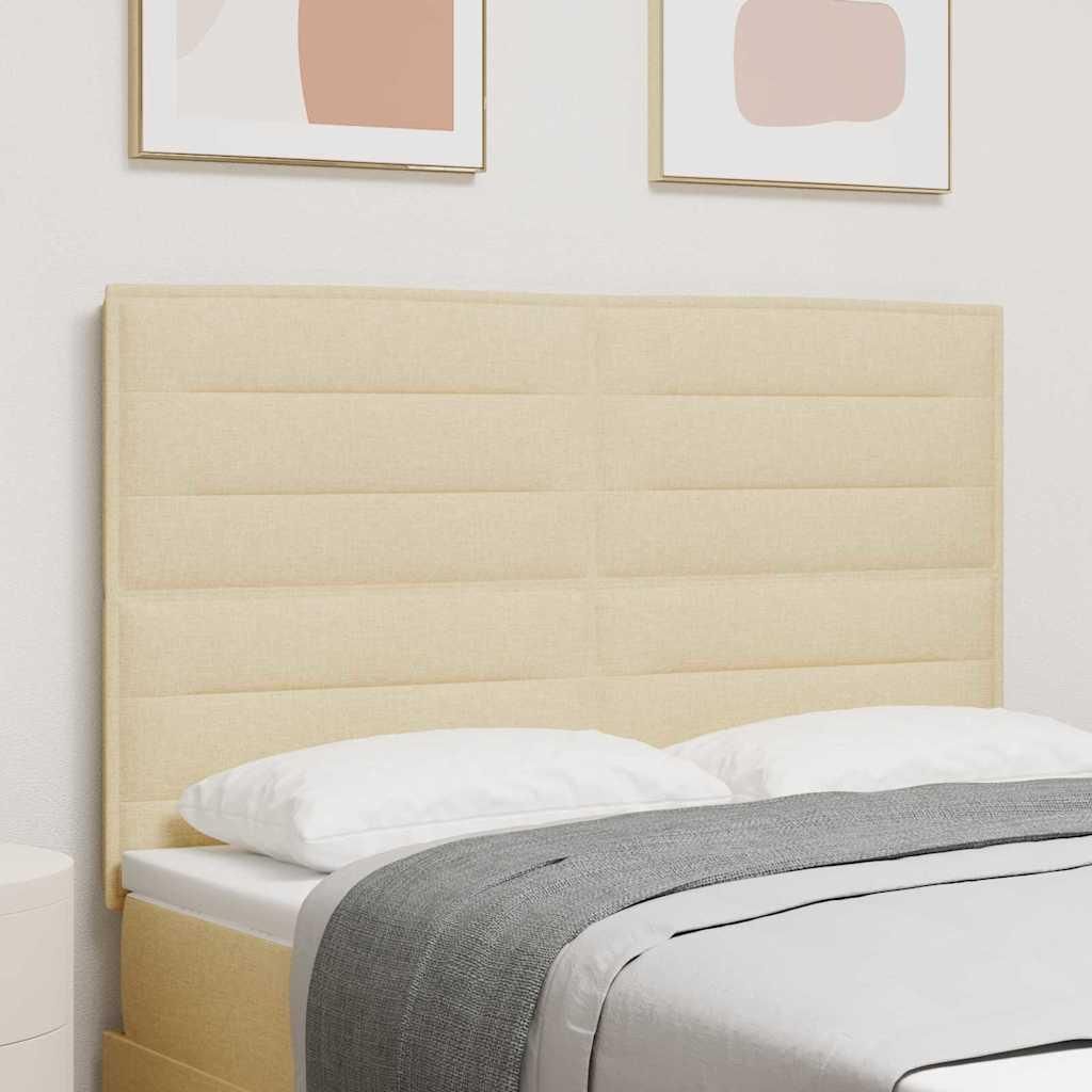 LED Kopfteil mit LED-Lichtleisten Creme 144 cm Polyester