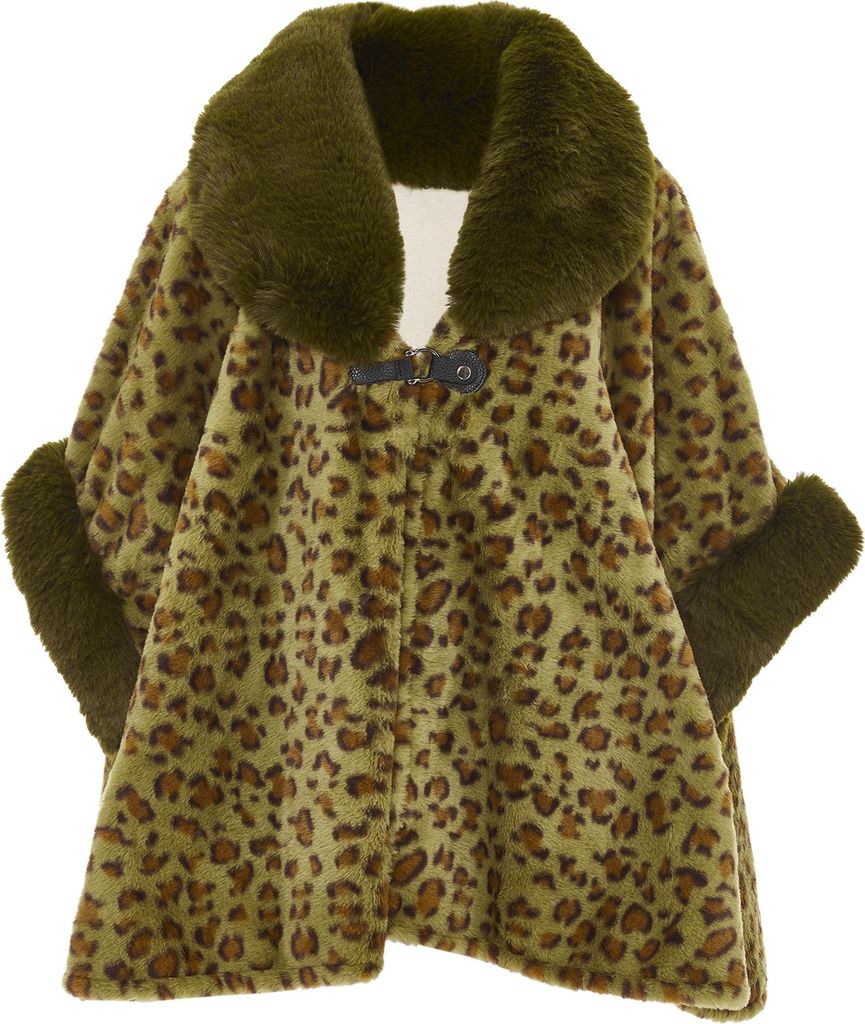 FRAULLY damen strickponcho - grün, M