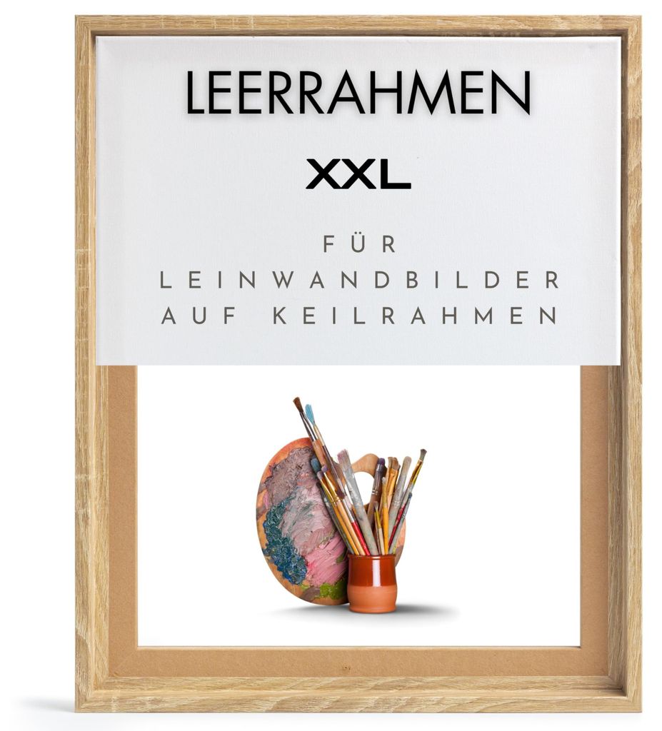 Monframe Schattenfugenrahmen XXL 80x100 cm - Sonoma Eiche - Produktbild 