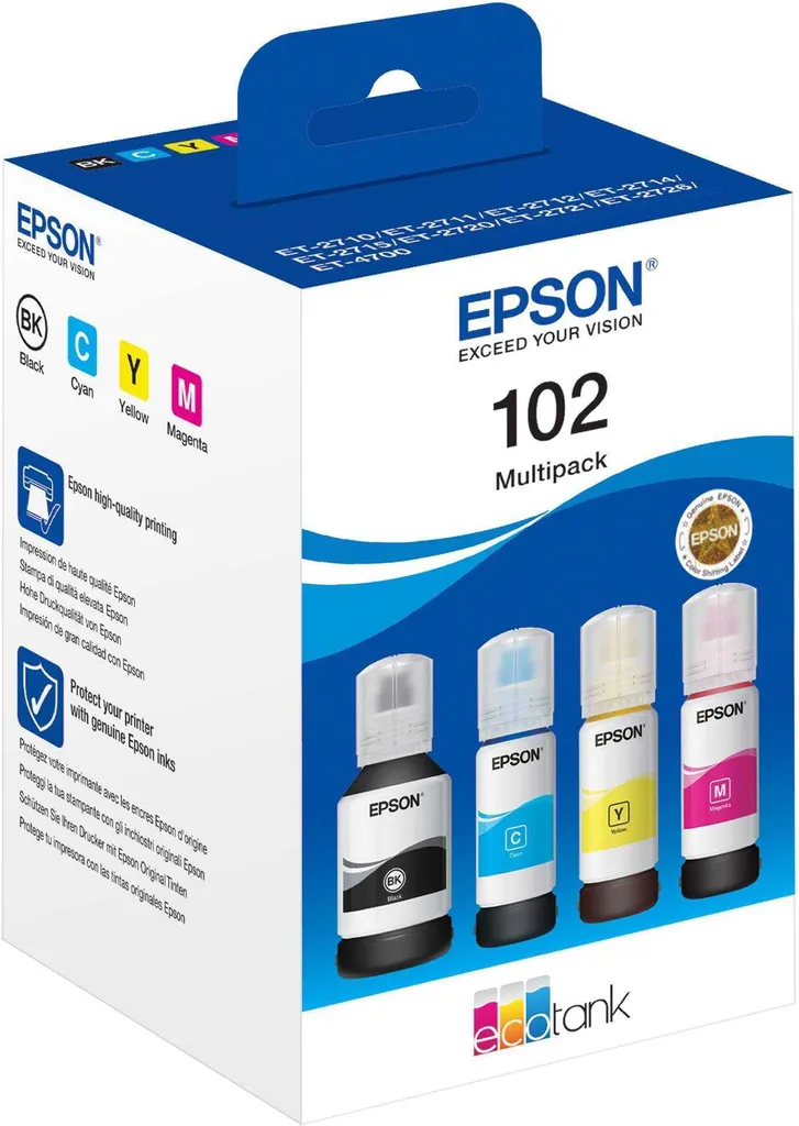 Multipack Epson 102 EcoTank Originale: Risparmio Vero e Qualità Top