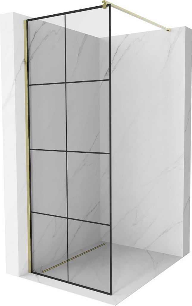 Mexen Kioto Duschwand 80 x 200 cm, Transparent/Schwarzes Produktbild 