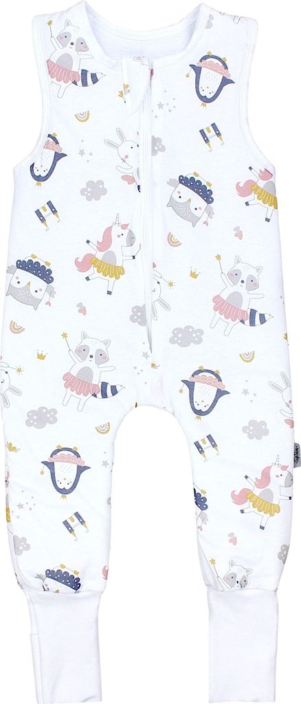 TupTam Baby Ganzjahresschlafsack mit Füßen - 2,5 TOG - - Unisex, Farbe: Feen Tiere umstülpbarer Fuß, Größe: 80-86