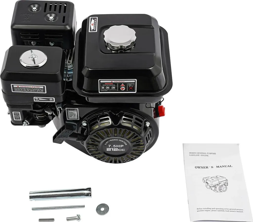 Moteur essence 7,5 CV arbre 20mm démarrage facile par lanceur coloris noir
