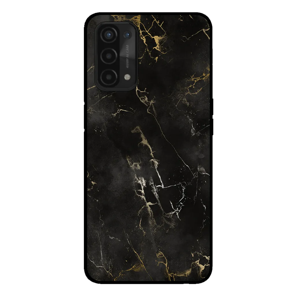 Smartphonica Custodia per telefono per OPPO A54 5G / A74 5G / A93 5G con stampa in marmo - Custodia posteriore in TPU con design in marmo - Nero