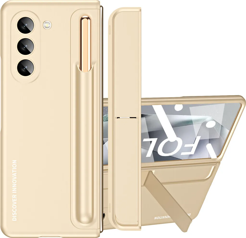 Custodia Samsung Z Fold 6 Oro Protezione Totale con Stand per Famiglia