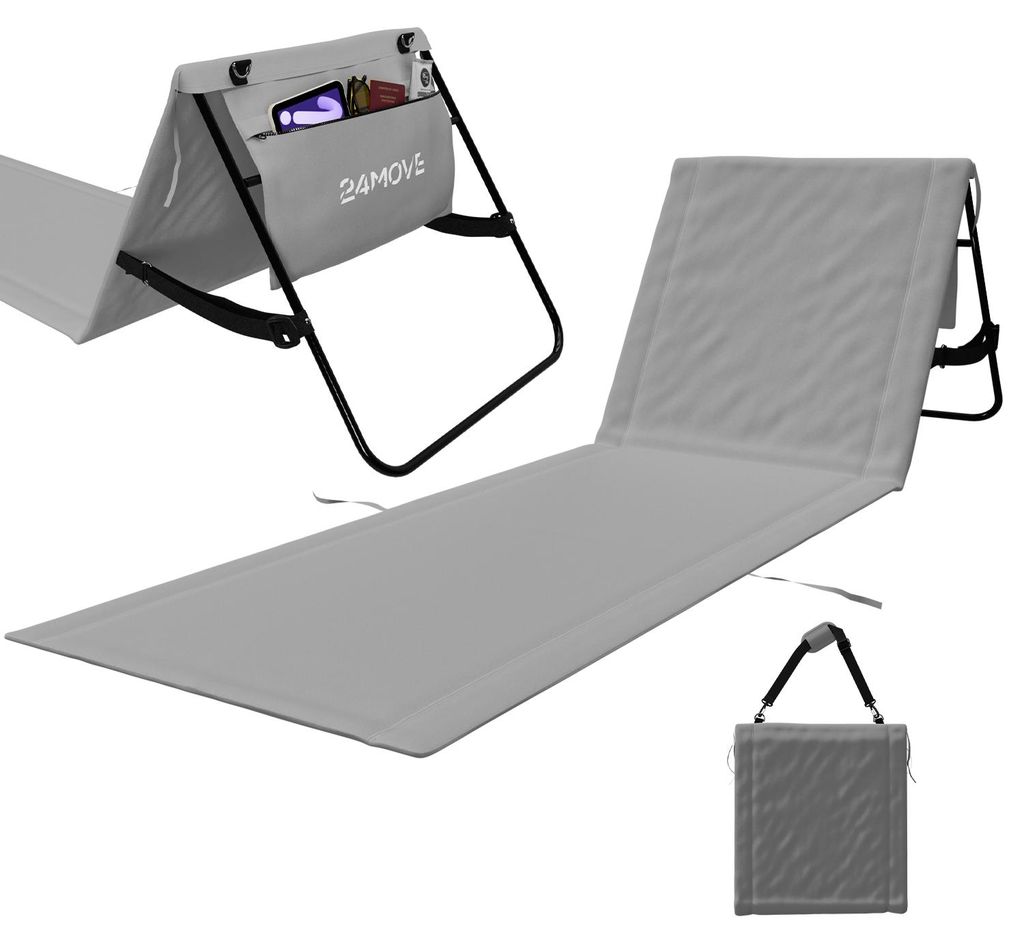 24MOVE® Strandmatte 1er Set klappbar mit Rückenlehne, Produktbild 