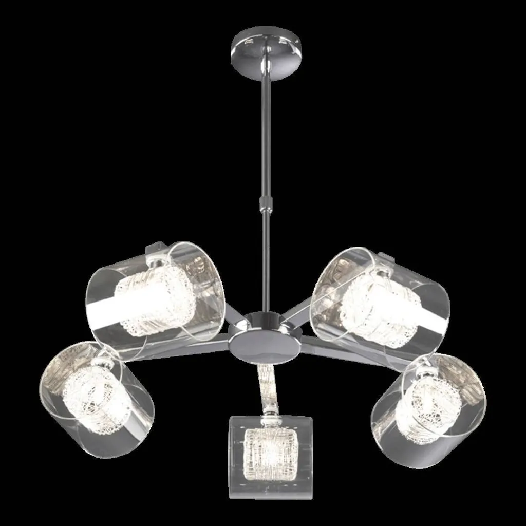 Grand Luminaire Chromé VALVE 5 Ampoules G9 Réglable de Haute Qualité