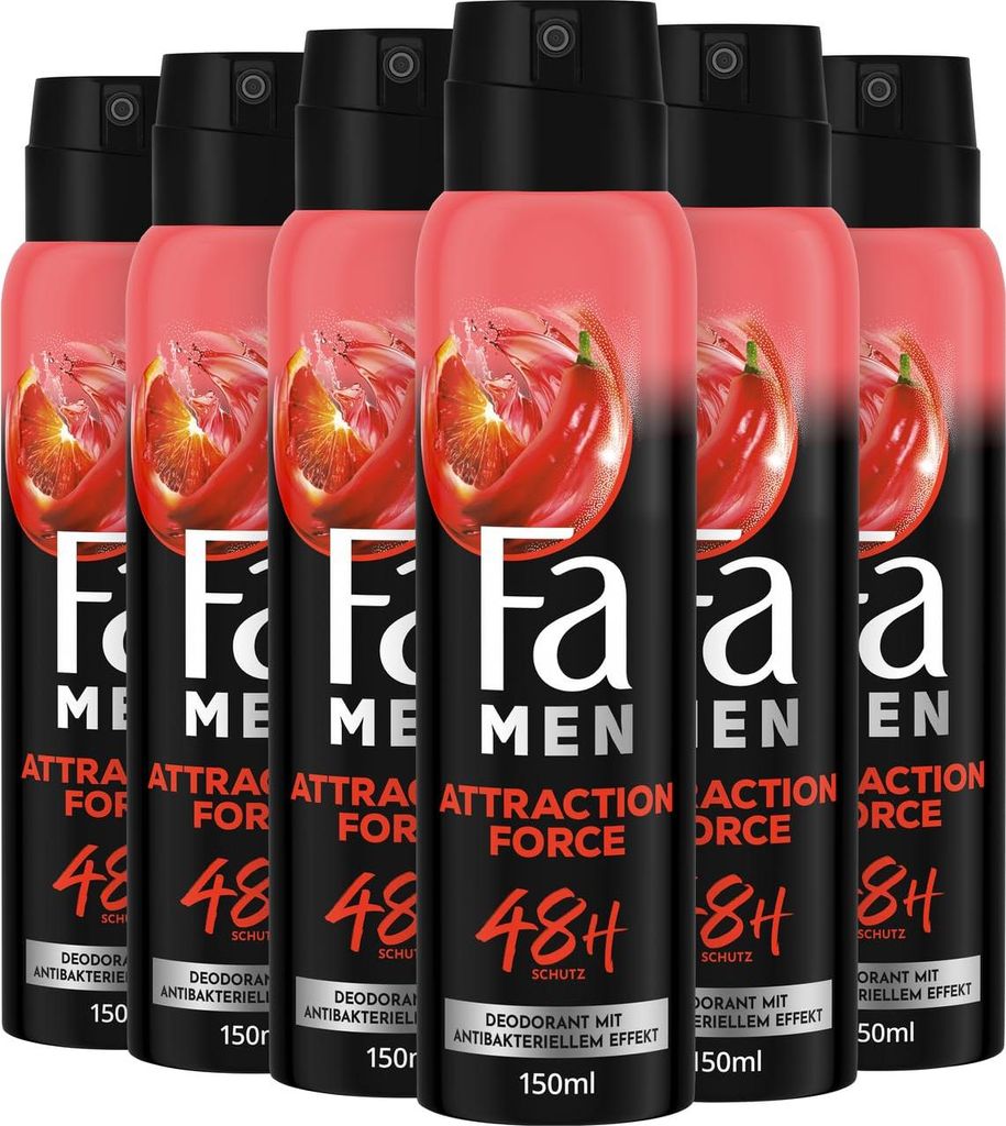 6x Deospray 150 ml Men Attraction Force
