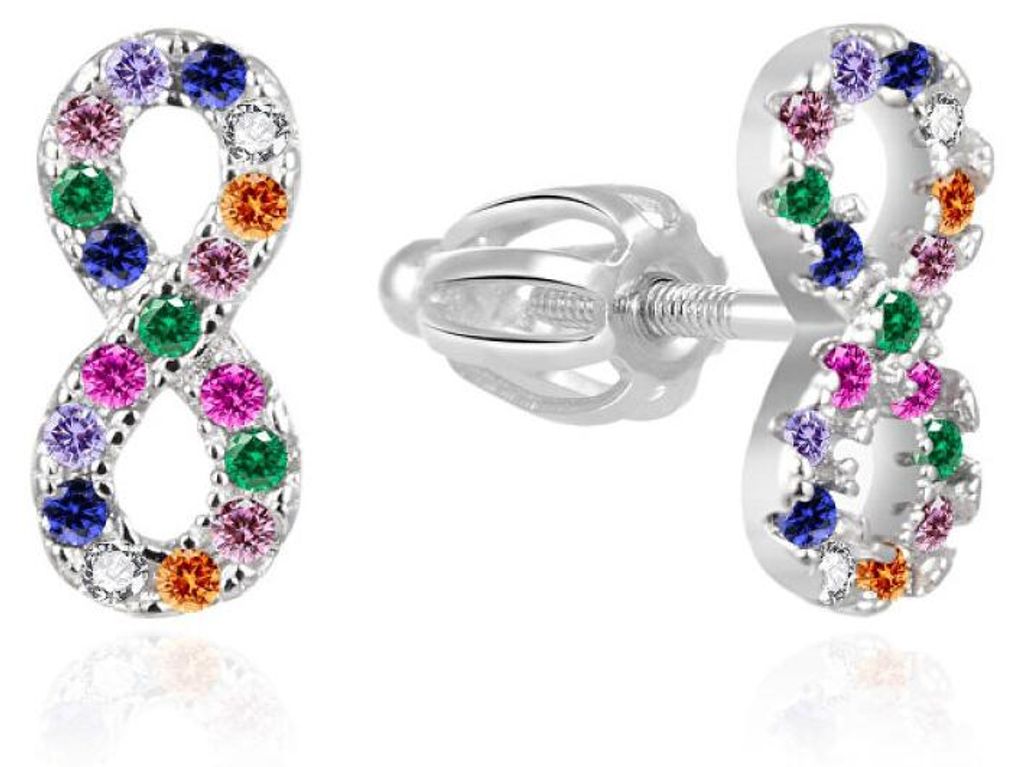 Glitzernde Silberohrringe Infinity AGT-E171SC