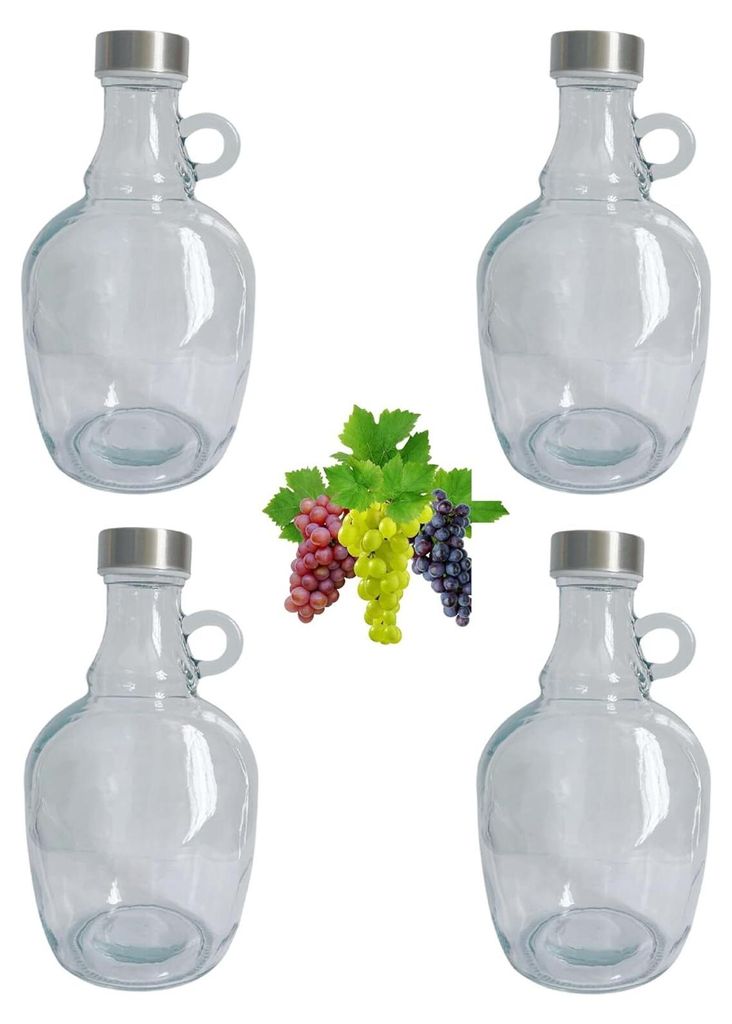 4 x 1L Flasche mit Schraubverschlüss Weinballon Glasballon Produktbild 