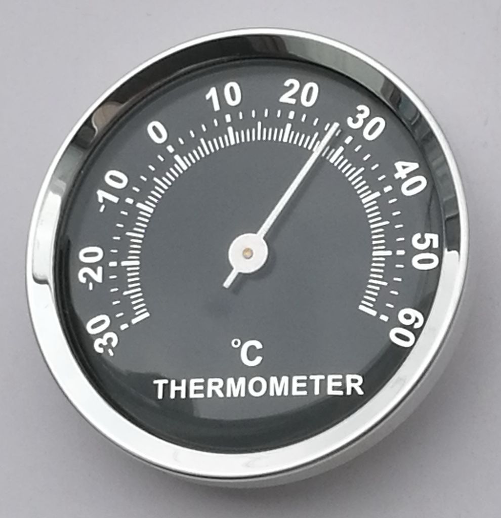 Mini Auto Thermometer 58mm - Analoge mechanische Temperaturanzeige mit Aufkleber