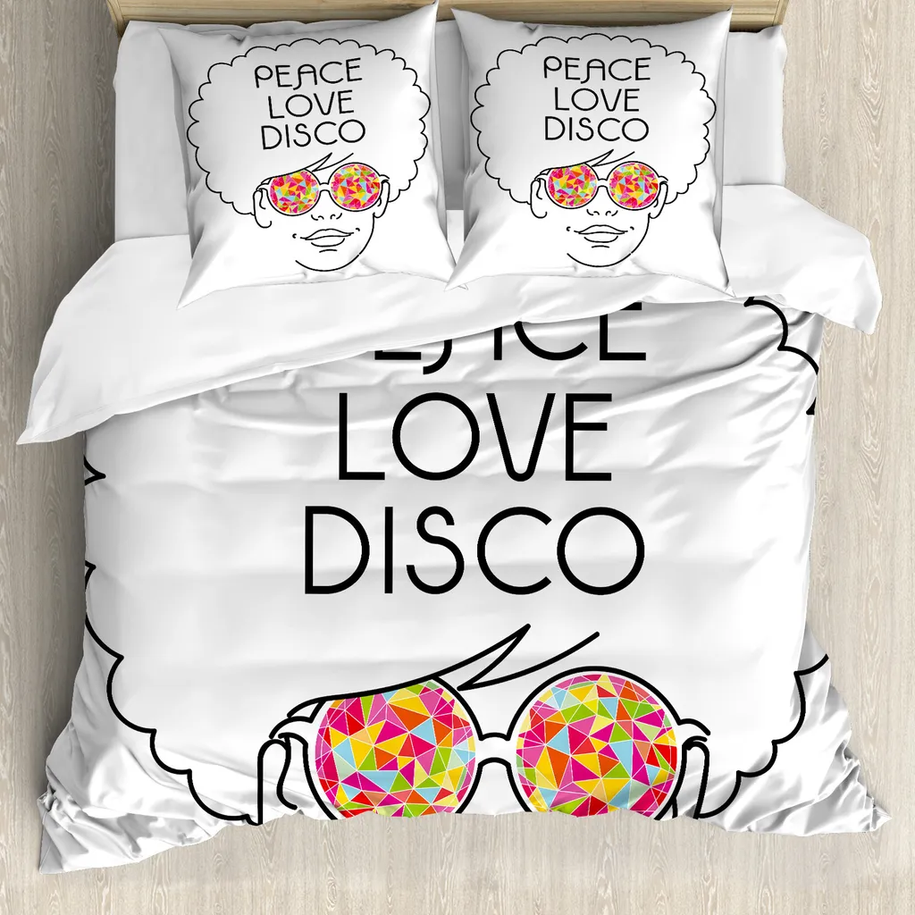 Linge de Lit pour Personnes Allergiques Motif Afro 70s 200x200 cm