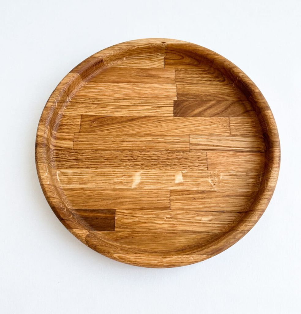 Servierplatte aus Eichenholz D160 mm
