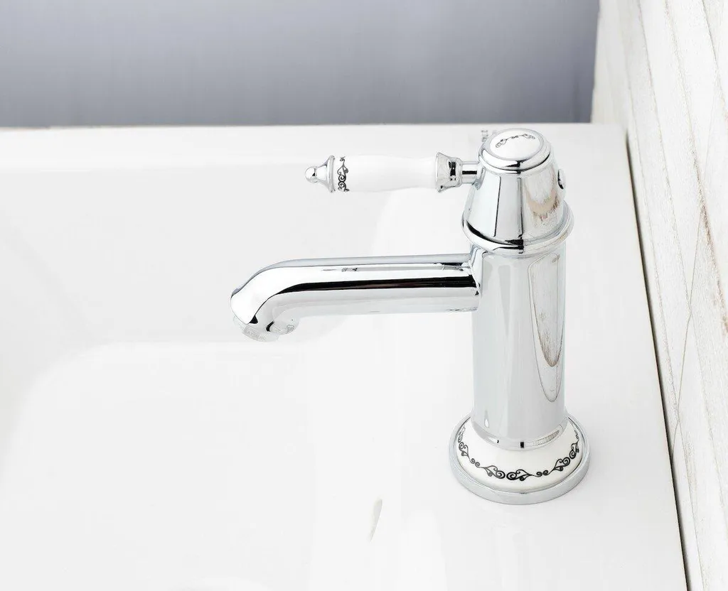 Rubinetto Lavabo SAT Nostalgia Miscelatore Monocomando Cromo Retrò - 3