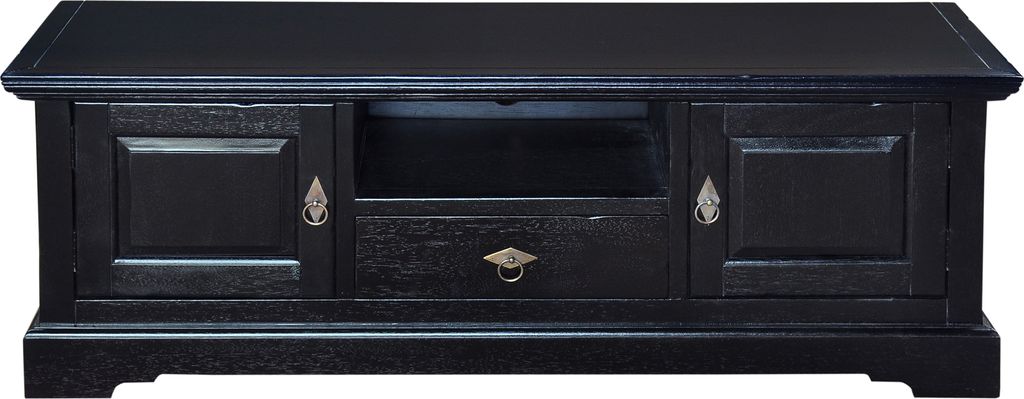 SIT Möbel Lowboard | 2 Türen, 1 Schublade, 1 offenes Fach | Akazie-Holz antikfinish | B 140 x T 40 x H 50 cm | 09815-30 | Serie SAMBA