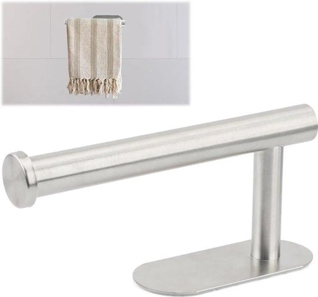 Dérouleur papier toilette sans perçage en inox pour salle de bain