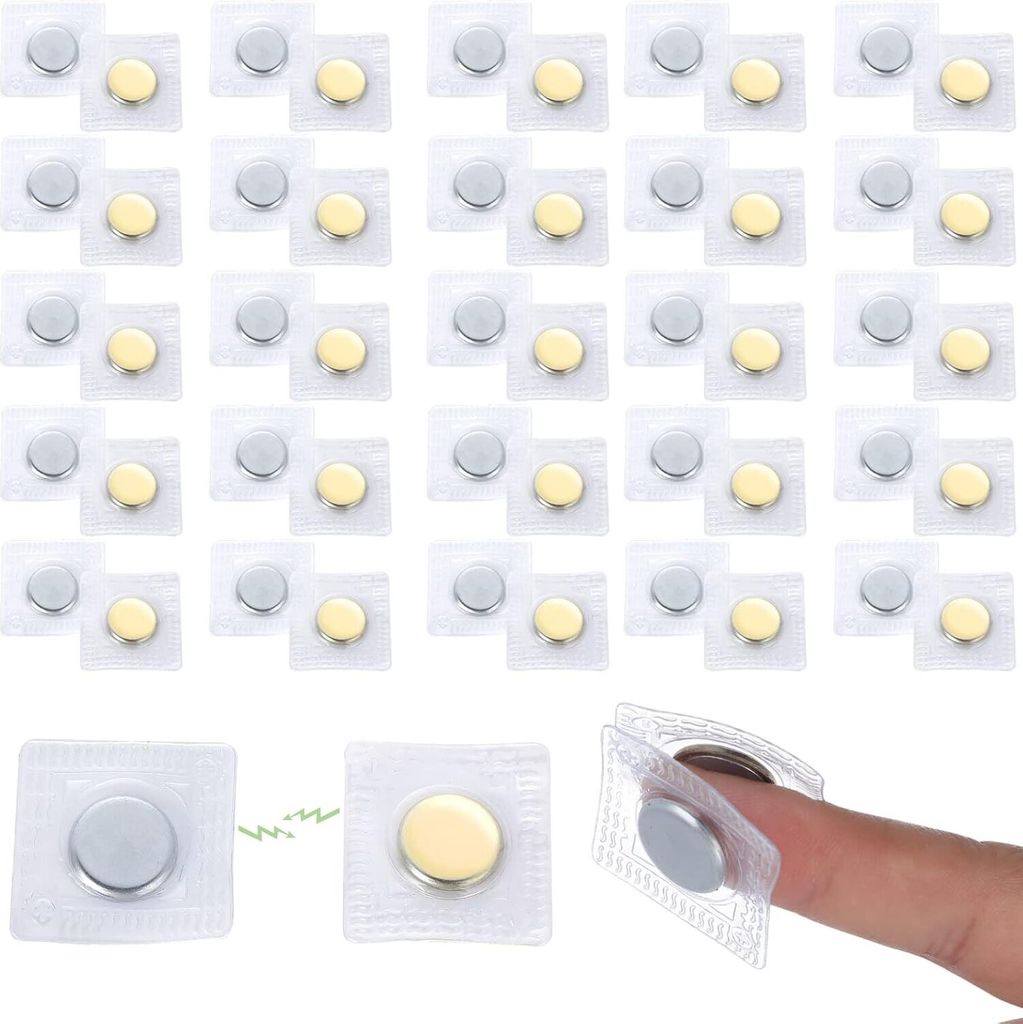 Magnete zum Einnähen, 20 Paar Unsichtbare Magnetknöpfe, Nähen Magnet Knopf, Hidden Sew Magnetverschluss, Zubehör zum Nähen