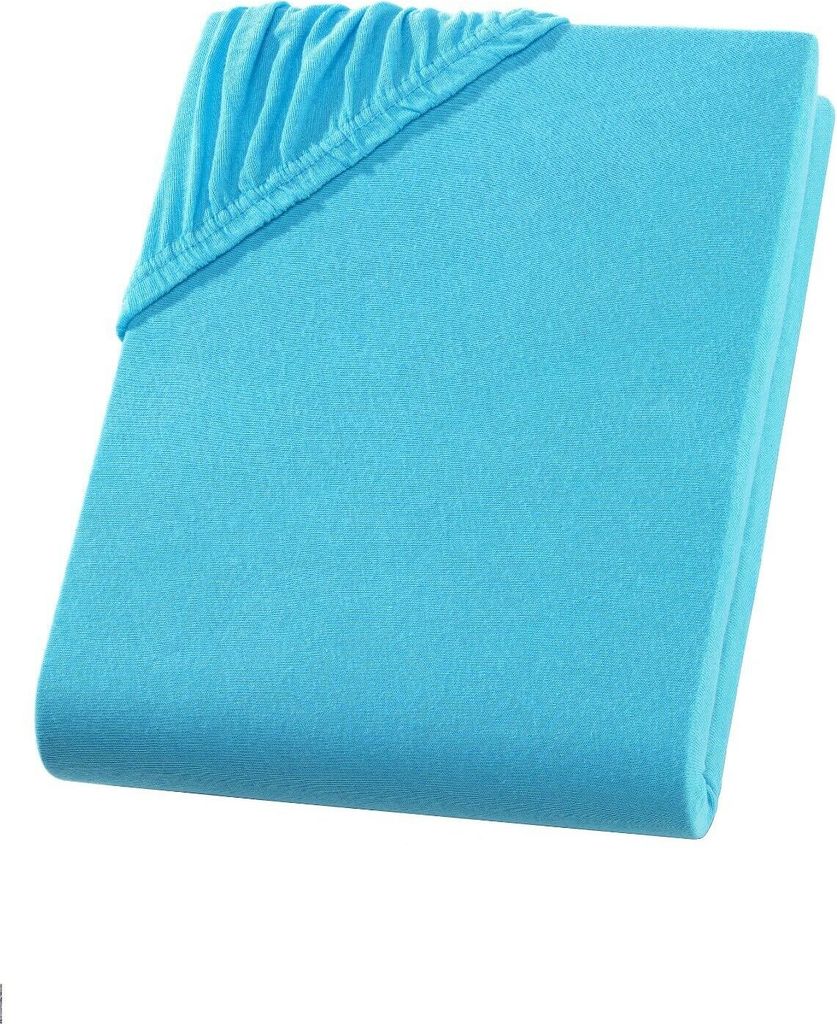 Spannbettlaken 180x200 cm - 200x220 cm - Türkis Blau - Produktbild 