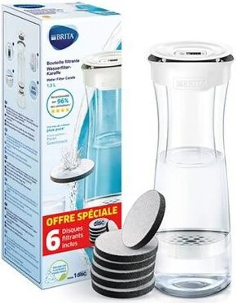 BRITA Fill&Serve 1,3L Bianco Grafite + 6 Filtri | Kit Famiglia
