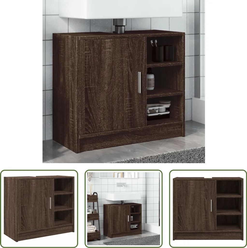 Mobiletto Sottolavabo 63x29x55 cm Rovere Marrone - Specifiche Tecniche