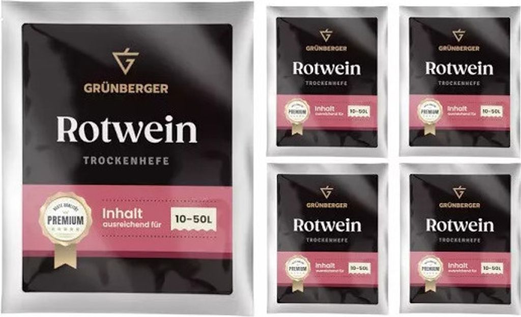 Grünberger Rotweinhefe Trockenhefe für 10-50l Wein Hefe Produktbild 