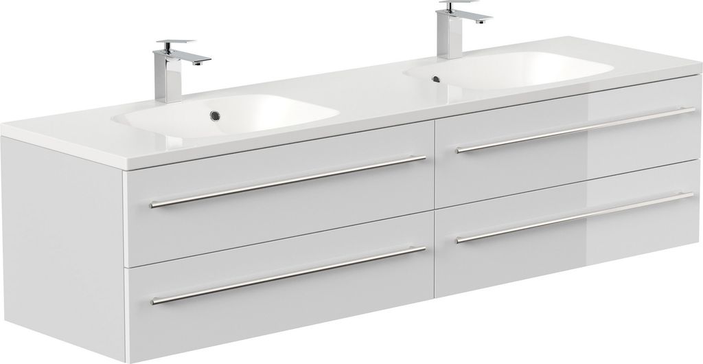 Badmöbel Waschplatz "Geant 180 cm" weiß Hochglanz Produktbild 