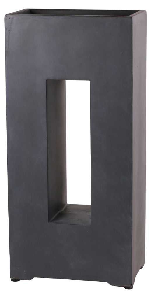 Dehner Pflanzkasten Dubai, Blumentopf inkl. Ablaufloch, frostbeständig, 96 x 45 x 27 cm, Kunststein, dunkelgrau