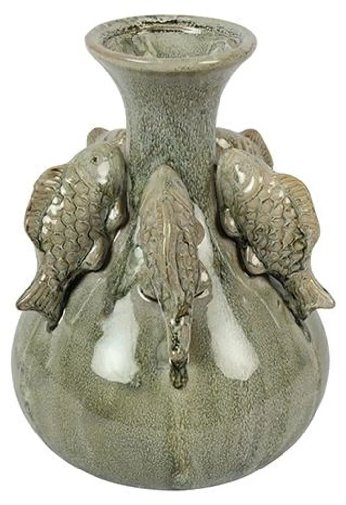 Vase pour bouquet de fleurs vert Ø 17 cm - Décoration salon et salle