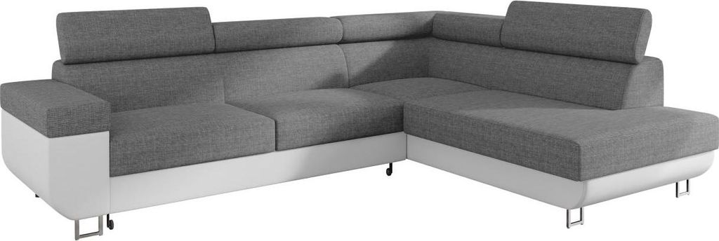 MIRJAN24 Ecksofa Fonti, Eckcouch mit Schlaffunktion und Bettkasten, L-Form Sofa vom Hersteller (Soft 017 + Lux 05, Seite: Rechts)