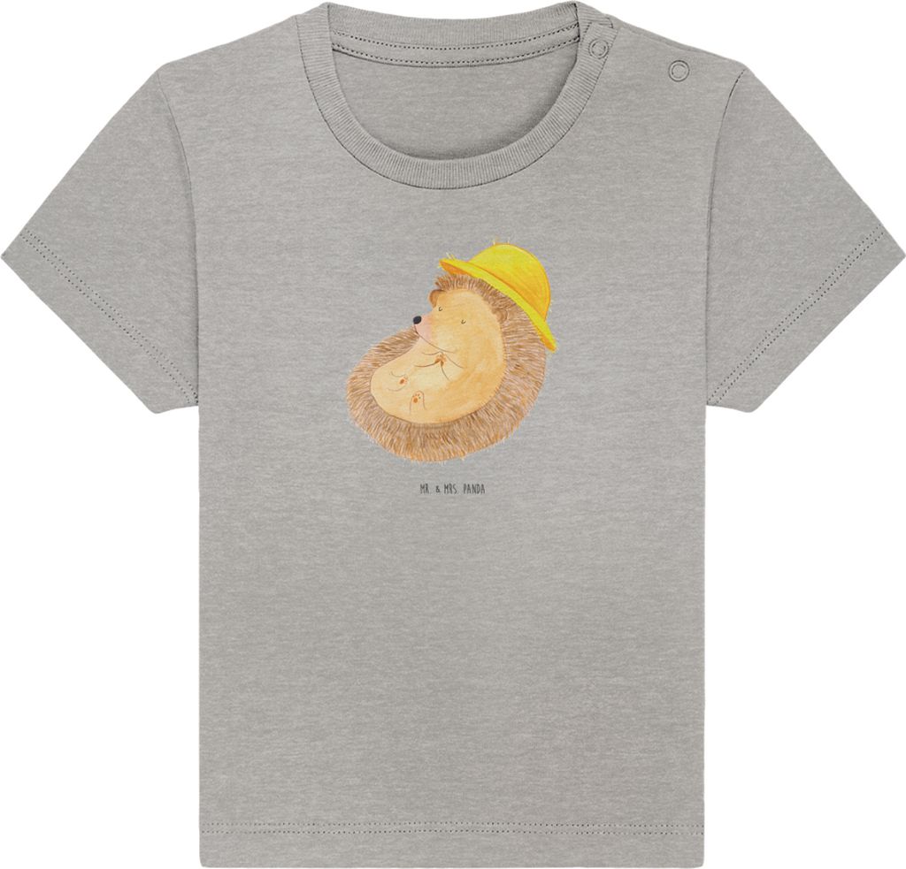 Mr. & Mrs. Panda T-Shirt Igel Beten 12. - 18. Monat - Heather Grey - Geschenk, Baumwolle Baby Shirt, Sonnenhut, Organic, Gott, Leben, Lustige Sprü...