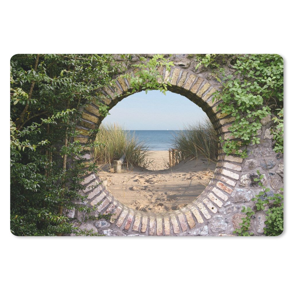 MuchoWow Schreibtischunterlage Aussicht - Strand - Düne - Sommer 60x40 cm - XXL Mauspad - Großes Mauspad
