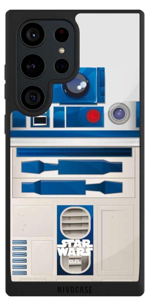 NIVOCASE Handyhülle für Samsung Galaxy S23 Ultra Hülle NIVOpure Case Schwarz Fanartikel Star Wars R2D2