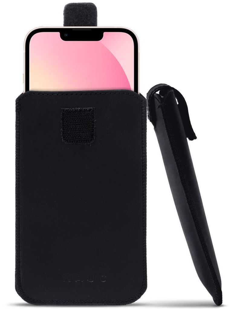Schutzhülle Apple iPhone 13 Pro Max Handy Tasche Leder Hülle Pull Tab Schwarz