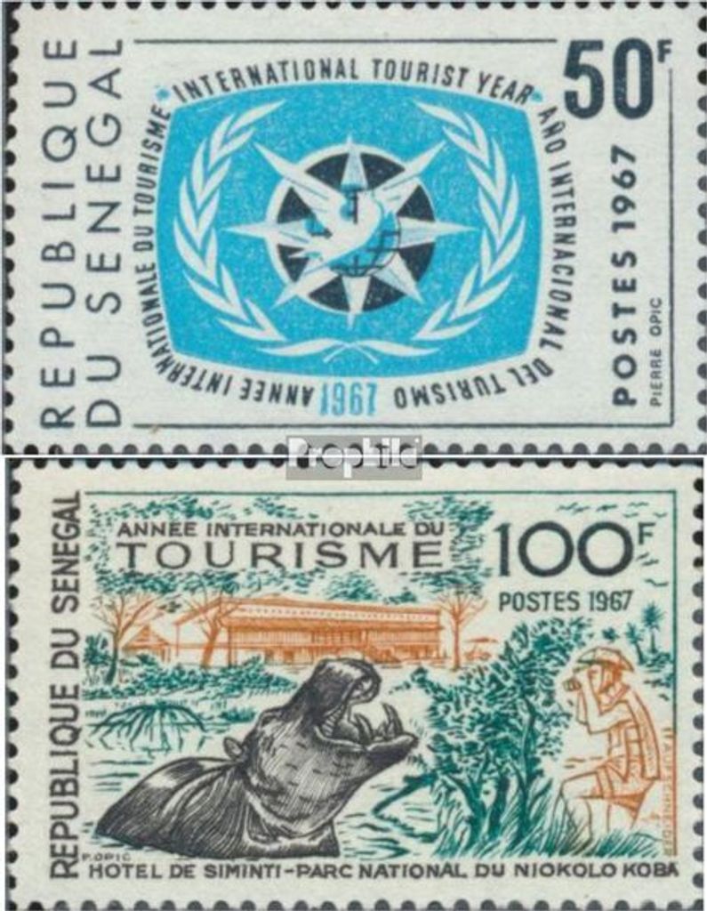 Briefmarken Senegal 1967 Mi 364-365 (kompl.Ausg.) postfrisch Tourismus