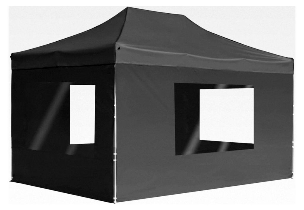 Faltbares Partyzelt 4,5x3m Anthrazit, Aluminiumrahmen, Oxford-Gewebe, UV-Schutz, für Garten, Terrasse, Outdoor-Events