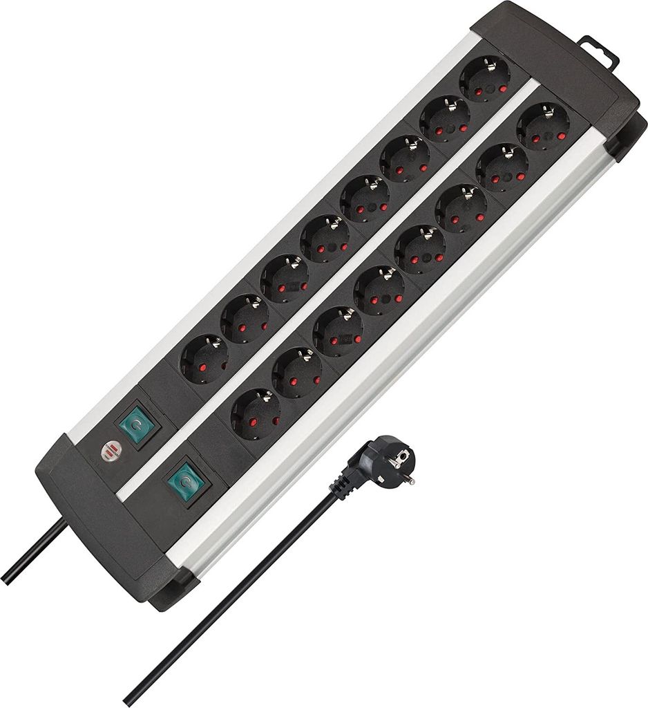 brennenstuhl Steckdosenleiste Premium-Duo-Alu-Line 16-fach Produktbild 