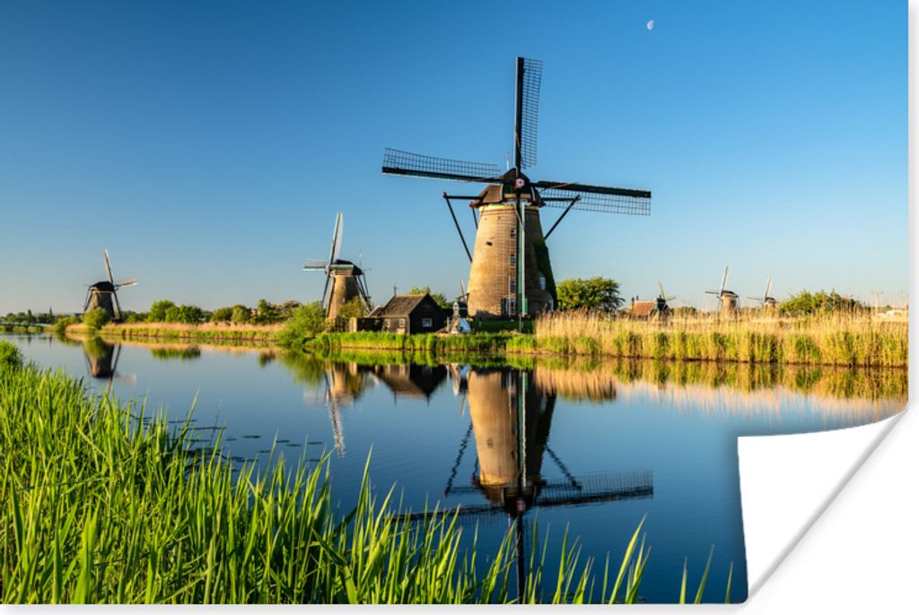 MuchoWow Poster Mühle - Frühling - Niederlande 60x40 cm - Schlafzimmerdekoration