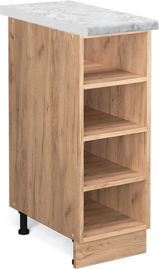 Mobile Base Vicco Fame-Line 30 cm | Quercia Dorata e Top Marmo