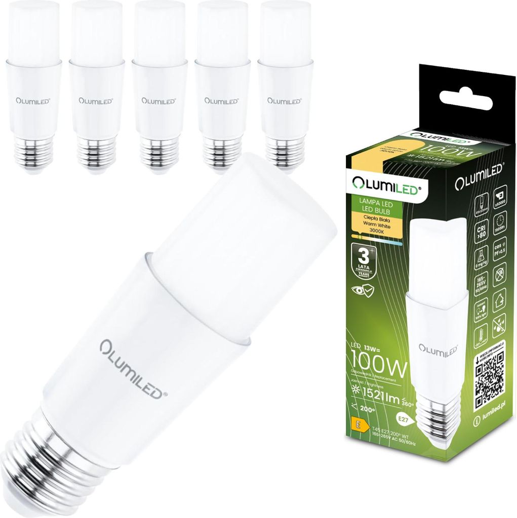 A product shot featuring multiple LED light bulbs and their packaging.