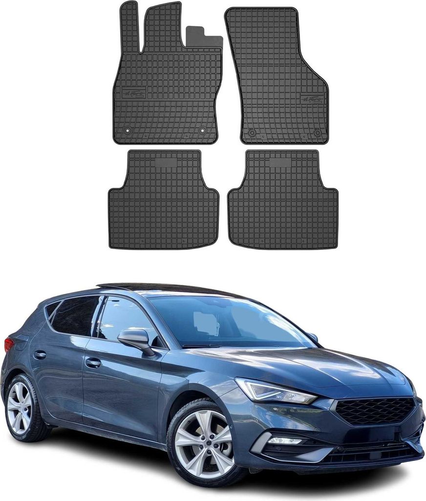 2020-2025 Seat Leon tappetini in gomma nera 4 pz Immagine del prodotto 