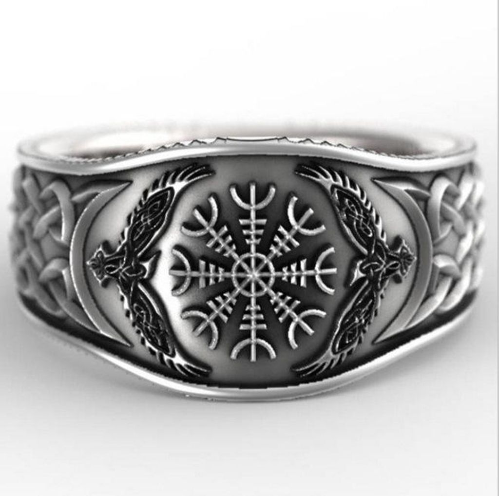 Vikingský severský prsten Aegishjalmur Amulet 152 Obrázek produktu 