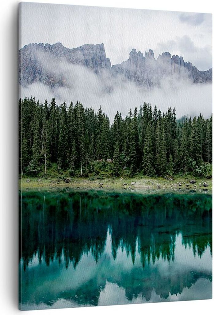 Bild auf Leinwand - Leinwandbild - Einteilig - Landschaft Berge Wolken - 50x70cm - Wand Bild - Wanddeko - Wandbilder - Leinwanddruck - Wanddekorati...