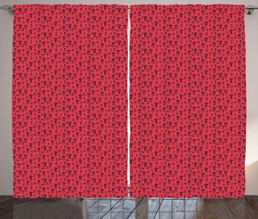 Tenda Fiori Scandinavi ABAKUHAUS 280x175 cm per Soggiorno Rustico