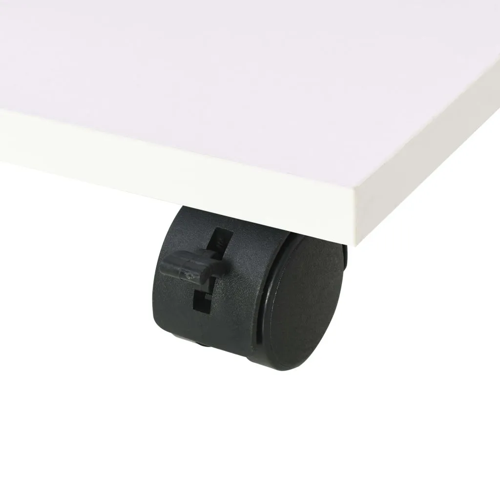 Petite table basse mobile blanche 50 cm - Desserte à roulettes pratique