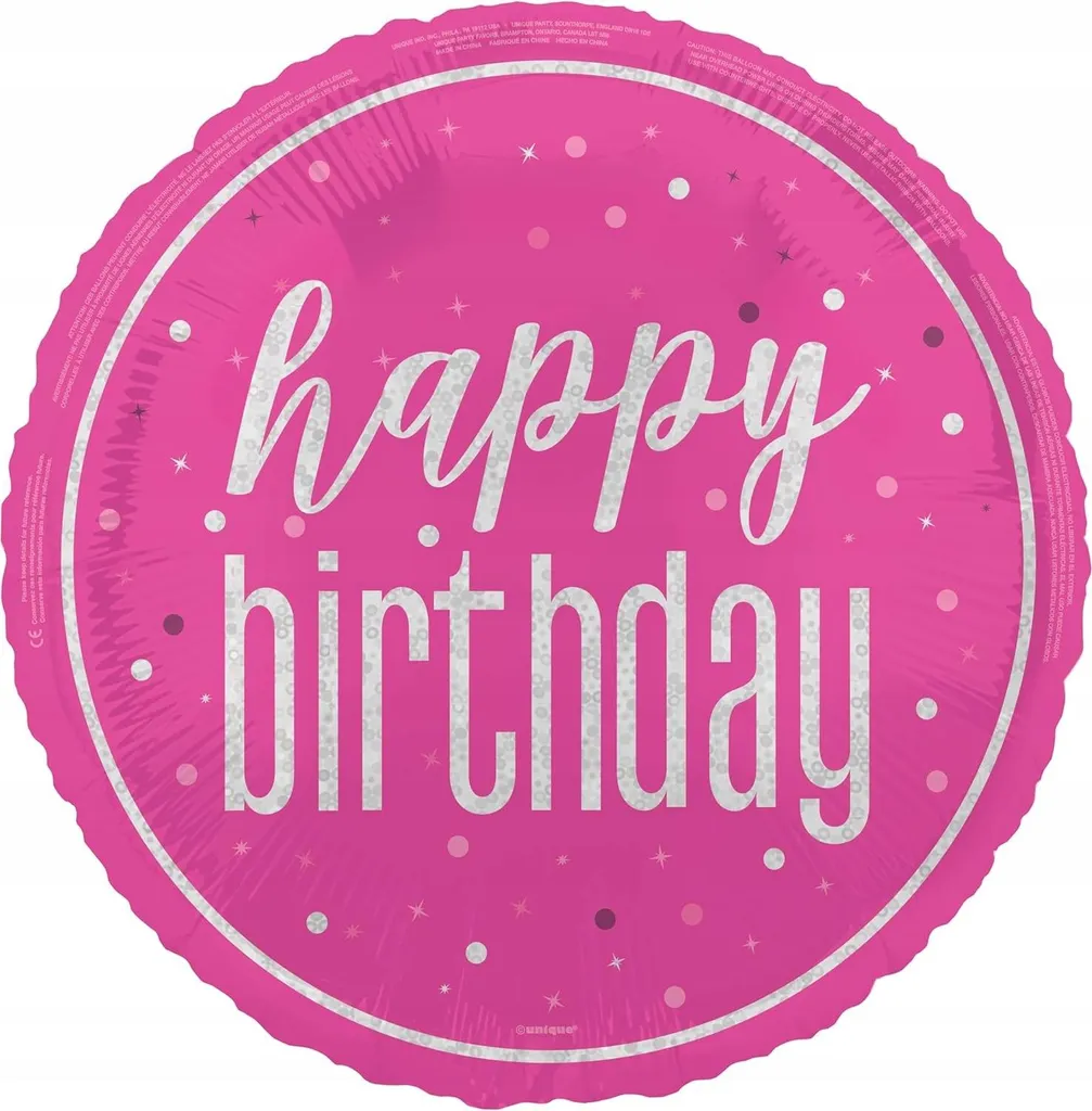 Ballon Anniversaire Rose 45cm en Plastique Durable - HAPPY BIRTHDAY Chic