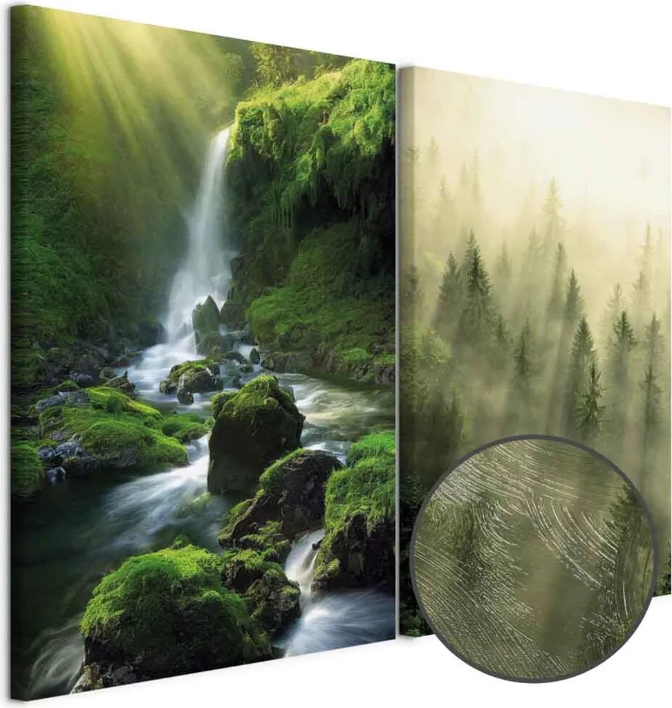 Quadri Foresta Verde Handart 120x90cm | Arte Murale XXL murando - 5