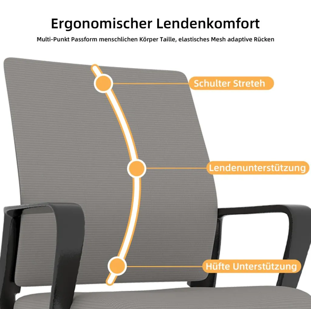 Fauteuil de bureau ergonomique gris et noir structure métal robuste CQY