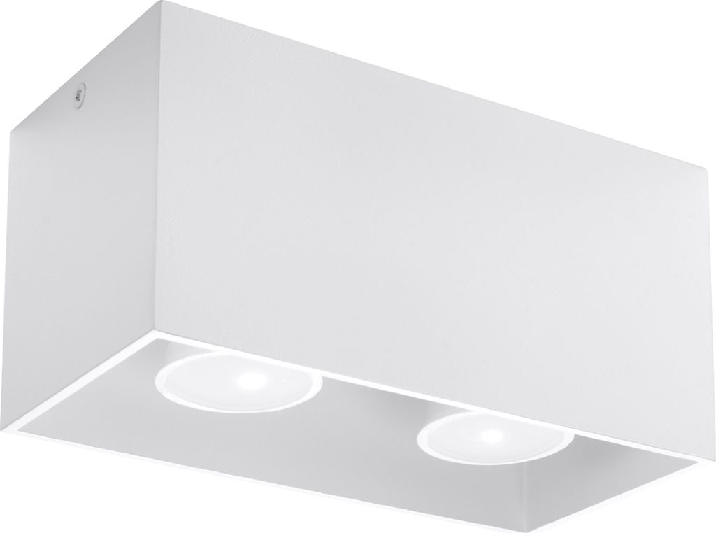 Deckenleuchte QUAD weiß 2xGU10 10W Aluminium 10x10x20cm Produktbild 